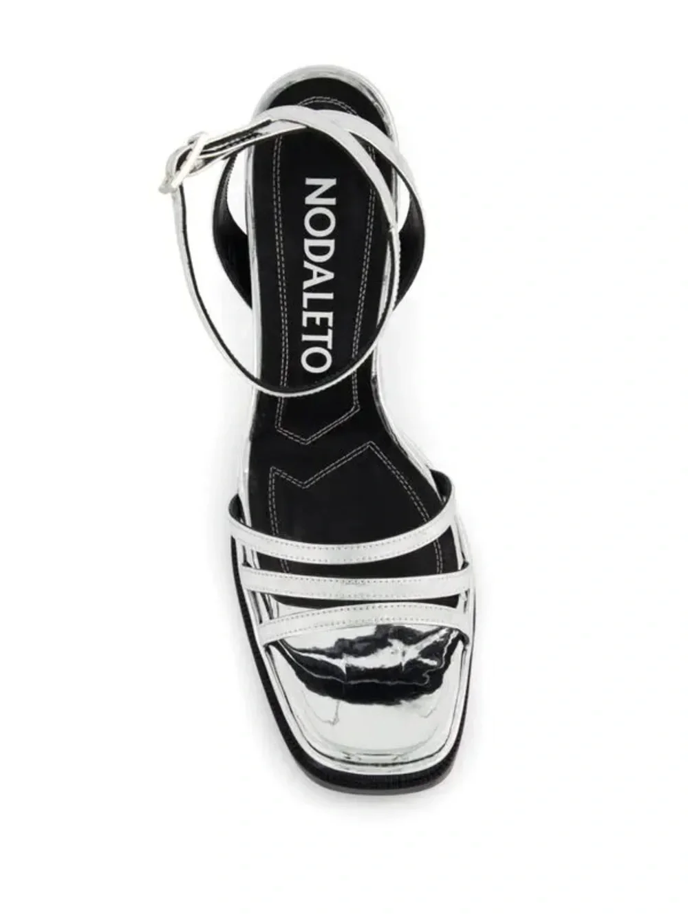 Nodaleto Angel F Metallic Silver Sandals Heels